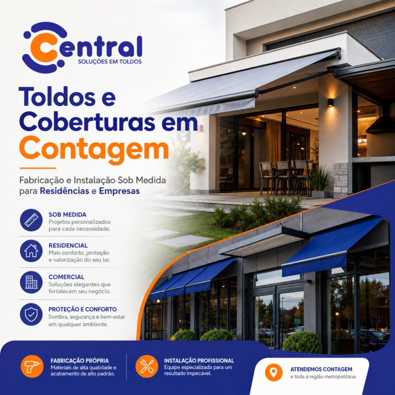 Toldos e Coberturas em Contagem: Fabricação e Instalação Sob Medida para Residências e Empresas