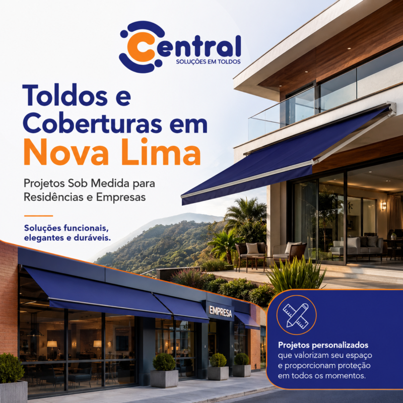 Toldos e coberturas em Nova Lima: Projetos sob medida para residências e empresas
