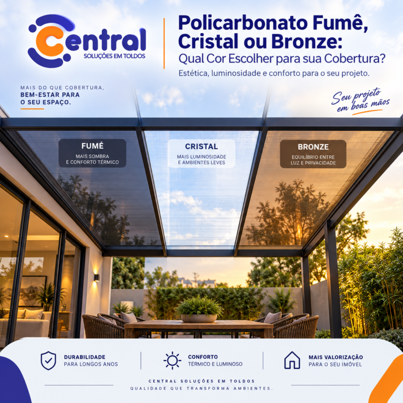 Policarbonato Fumê, Cristal ou Bronze: Qual Cor Escolher para sua Cobertura?
